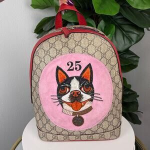 A8💎✨Authentic GUCCI Bosco GG Supreme Embroidered Backpack Daypack Canvas
